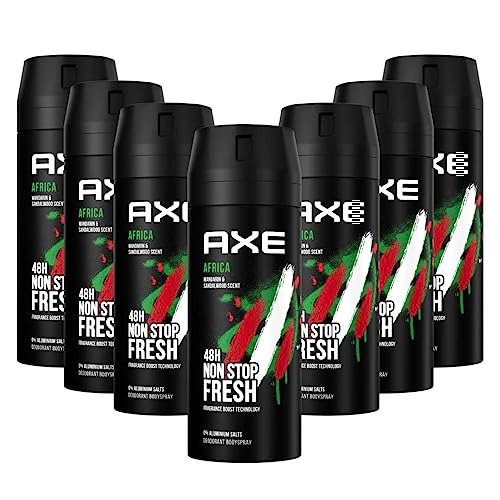 AXE Desodorante en spray corporal Africa con protección 48H contra el olor corporal sin sales de aluminio, 7 unidades