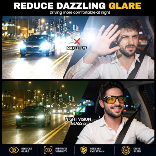Image of Myiaur Night Vision Fit Over Glasses for Men Women Polarized Yellow Lens