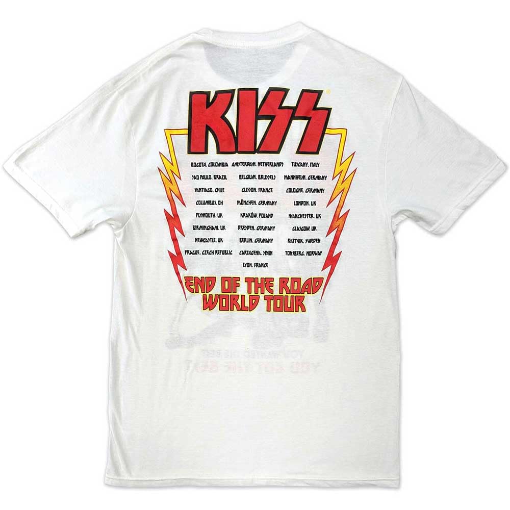 Rock Off Officially Licensed Products Men's White Kiss End Of The Road You Got The Best T Shirt L