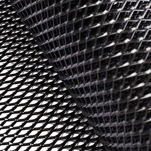 AggAuto Universal 40 inchx13 inch Car Grill Mesh - Aluminum Alloy Automotive Grille Insert Bumper 6x12mm Rhombic Hole, One of the Most Multifunctional Shape Grids 100x33cm Black
