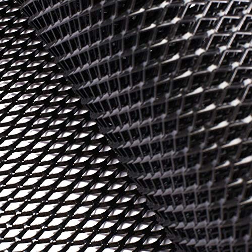 Image of AggAuto Universal 40 inchx13 inch Car Grill Mesh - 100x33cm Aluminum Alloy Automotive Grille Insert Bumper 6x12mm Rhombic Hole, One of the Most Multifunctional Shape Grids Black