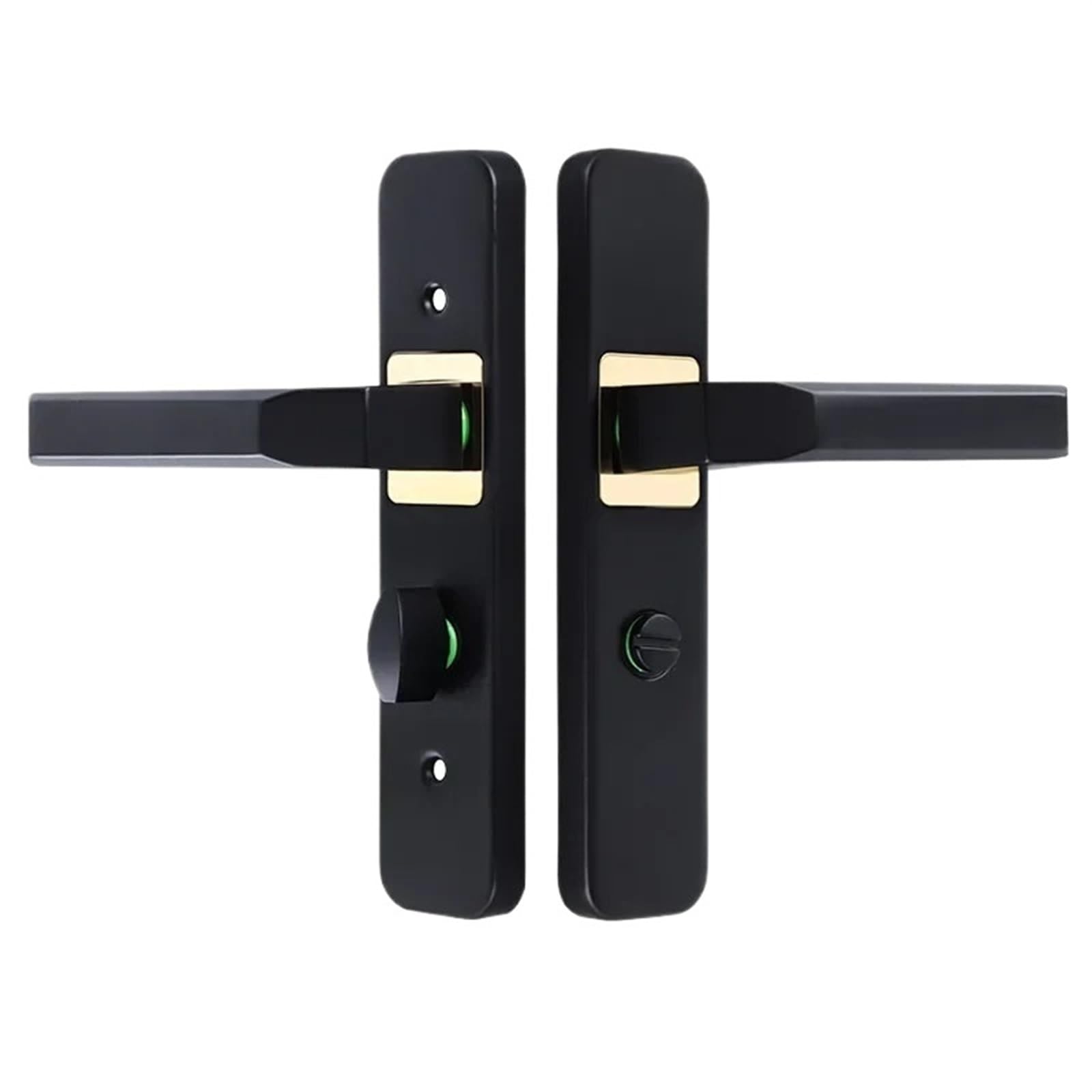 Yshiuol 110 Hole -35 Tongue Door Handles Bathroom Door Lock Keyless And Lockable Toilet 110 Hole Single Tongue Handle Black For Home And Office