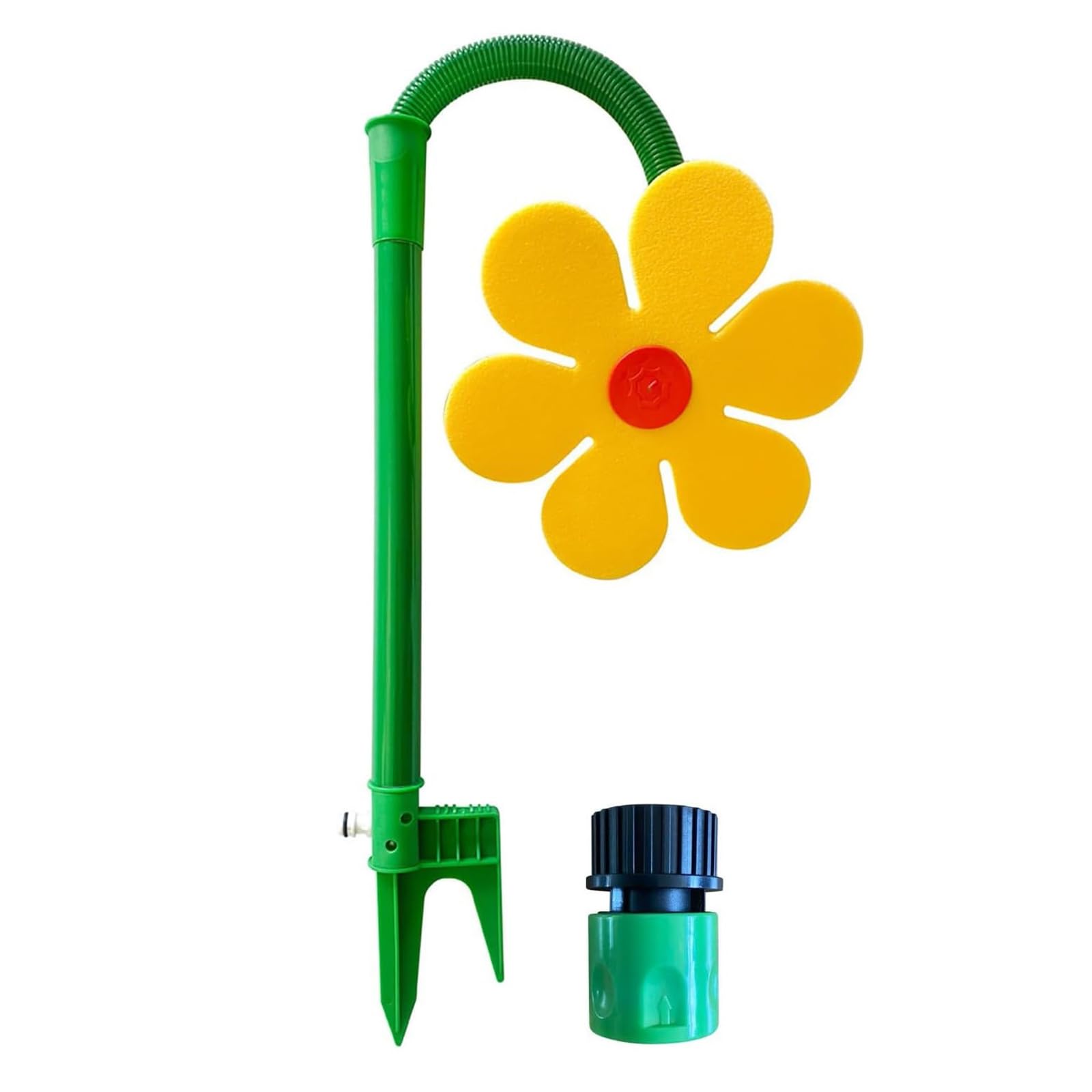 Crazy Daisy Sprinkler, Funny 360° Rotating Dancing Flower Lawn Sprinkler for Yard Watering, Kids and Dogs Play, 106cm (Yellow)