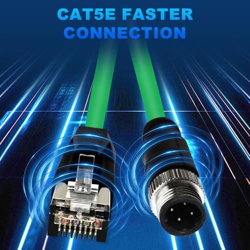 Cable Ethernet Industrial CAT5e M12 a RJ45 1 m miniatura 6