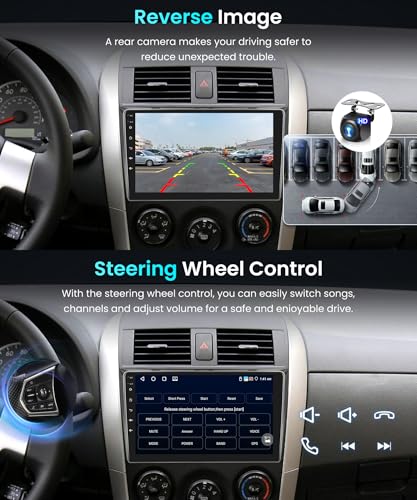 Rádio de carro Android 4 + 64 G para Toyota Corolla 2009-2013 com carplay sem fio Android Auto, unid