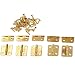 Dophee 50pcs 0.71"x0.63" Gold Mini Hinge Jewellery Cigar Trinket Box Tiny Brushed Brass Gold Hinge
