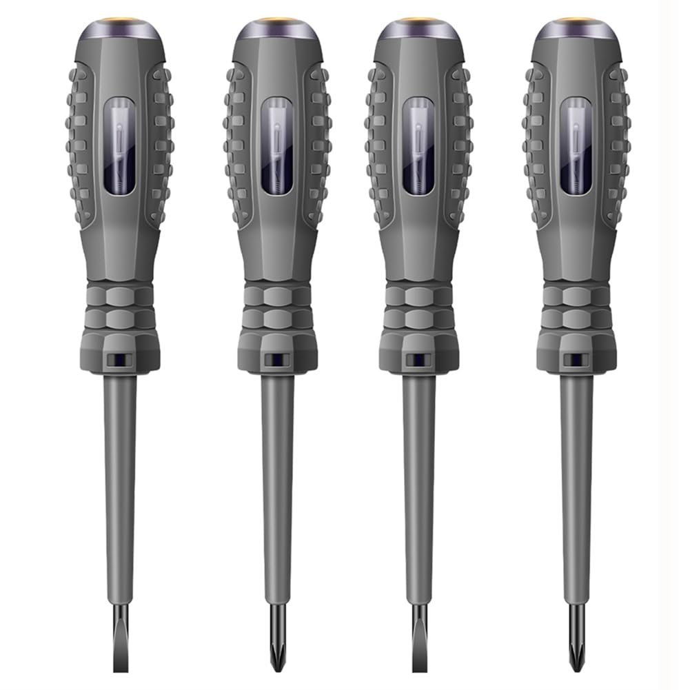 Jnchdghwa 4Pcs Digital Voltage Tester Pen AC Non-Contact Induction Test Pencil Voltmeter Power Detector Electrical Screwdriver