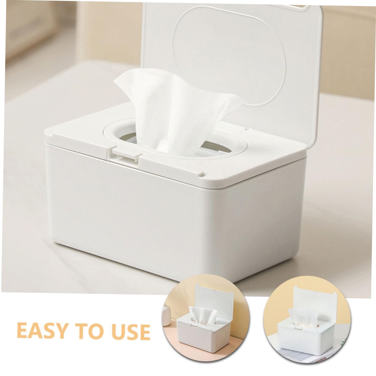 Générique 2 Pièces Boîte à Lingettes Humides Distributeur de Lingettes Réutilisable pour Maison Éléguant pour Bain Salon