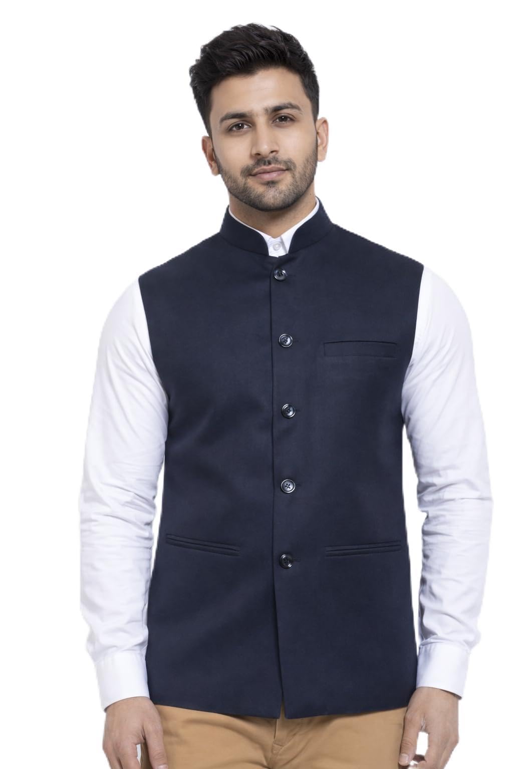 bis creations Men's Nehru Jacket, Ethnic Waistcoat for Wedding, Festive & Formal Wear, Regular Fit-picture-24