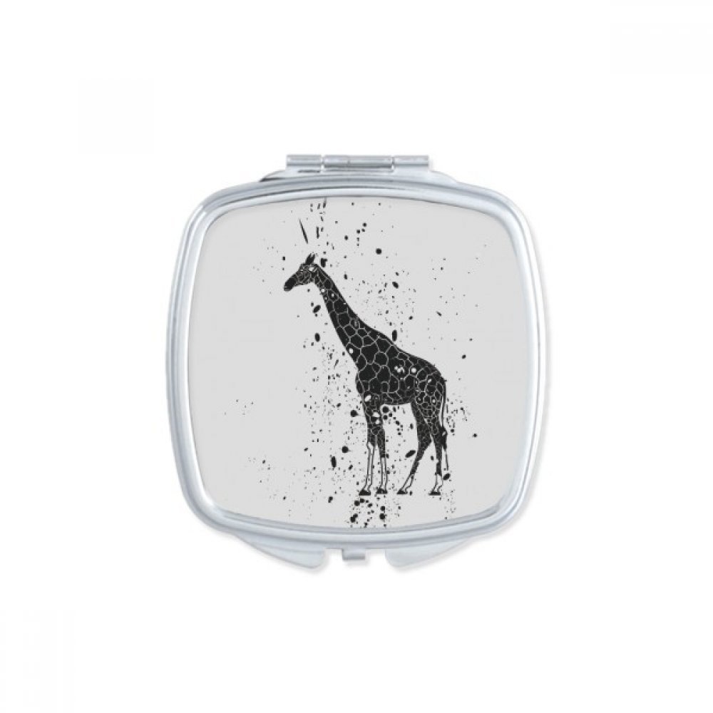 Miroir de poche girafe carré et compact pour maquillage au quotidien