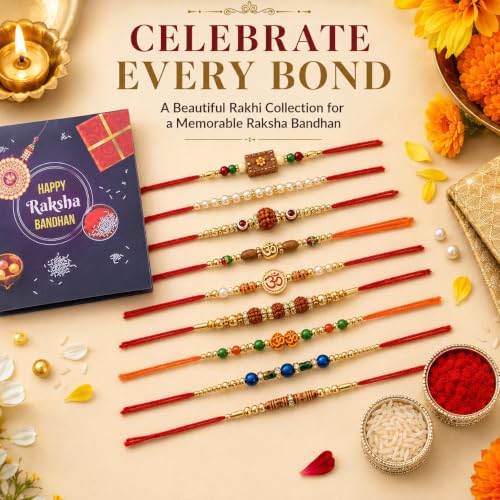 Image of Combo of 10 Dora Rakhi Set for Brother, Bhaiya, Bhabhi for Rakhi /Rakshabandhan with Roli Chawal & Greeting Card | Premium Rakhi Hamper RKHMPR52