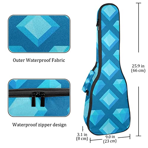 Sac ukulélé ténor étanche avec sangles sac à dos bleu