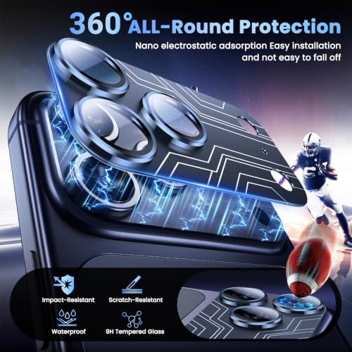 Image of Uyiton for iPhone 17 Pro Max Camera Lens Protector, Metal Frame Glass Cover
