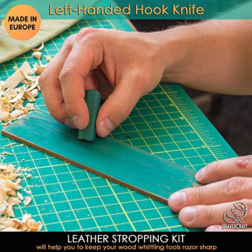 BeaverCraft S01L Set di coltelli per intaglio di cucchiai di legno Kit di strumenti per la fabbricazione di cucchiai Coltello da intaglio Coltello a uncino per mancini Ciotola Tazza Kuksa - immagine 6