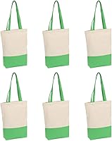 Vista 9 de Azuca Bolsa de lona de algodón resistente de 12 onzas con refuerzo inferior, bolsa de compras para la playa, 17 x 14 x 4 pulgadas, paquete de 6