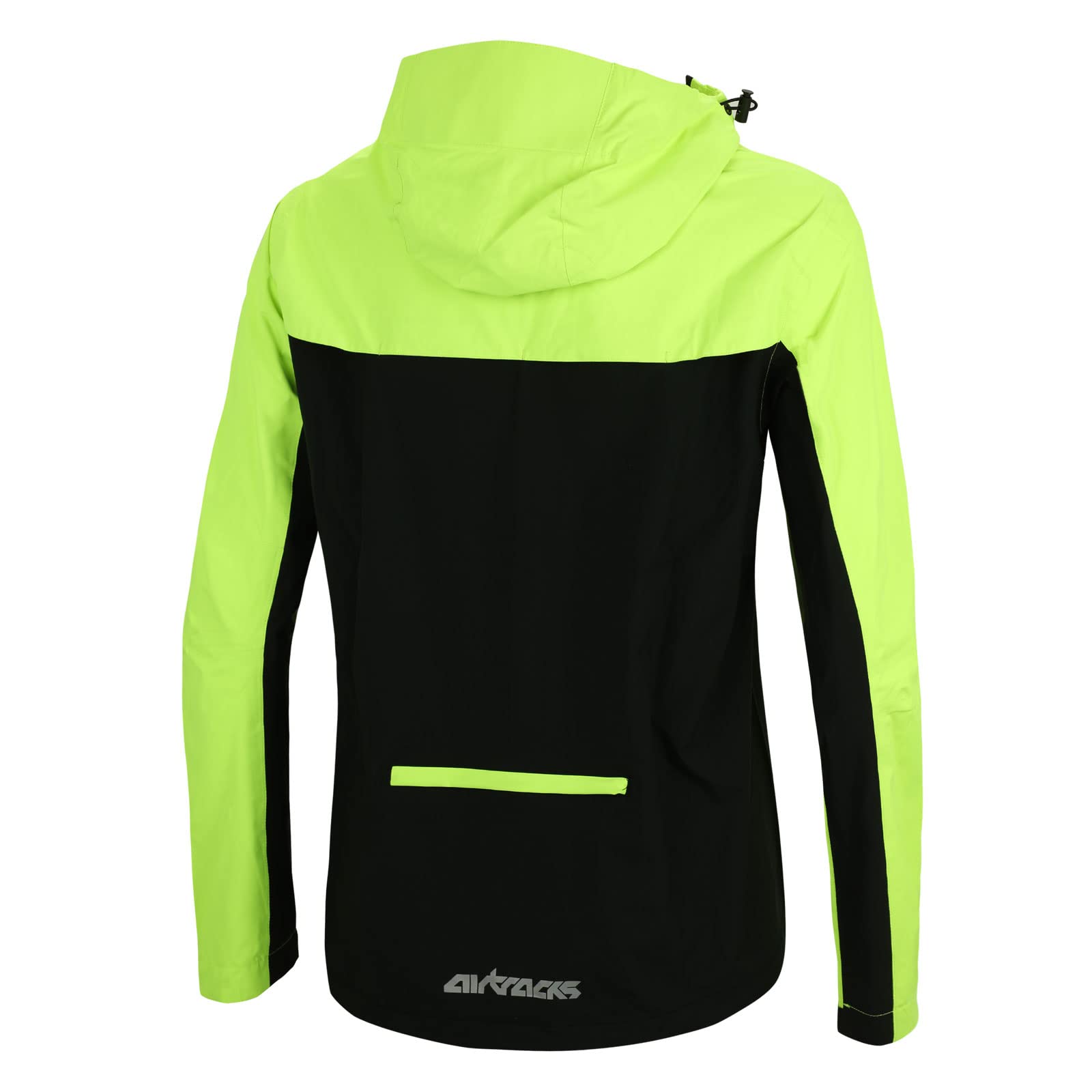 Airtracks Herren Fahrrad Regenjacke mit Kapuze Pro Line - Fahrradjacke - Radjacke - Laufjacke - Wasserdicht - Winddicht - Atmungsaktiv - Reflektoren