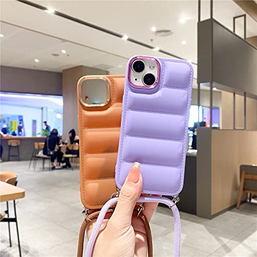 Doudoune bandoulière collier longe étui souple pour iPhone 11 Pro Max