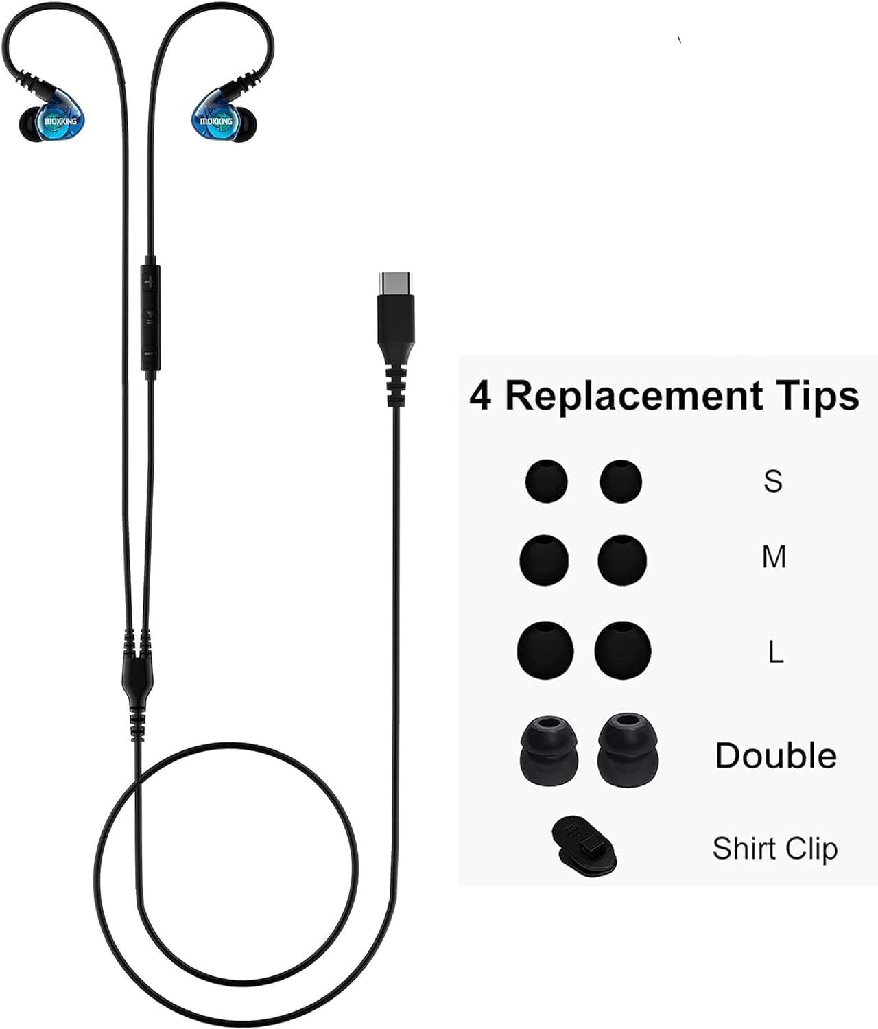 MOXKING USB C Running Sports Earbud, Type Hoofdtelefoon Bekabeld Over Ear In Ear Headsets Verbeterde Bas Stereo Oortelefoon Met Microfoon En Afstandsbediening Voor Hardlopen Joggen Gym Rood 3284853521