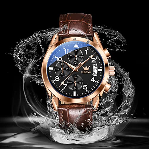 Image of OLEVS Mens Watches Stylish Chronograph Waterproof Luminous Silicon Strap Multifunction Watches for Men Business Men Wrist Watch