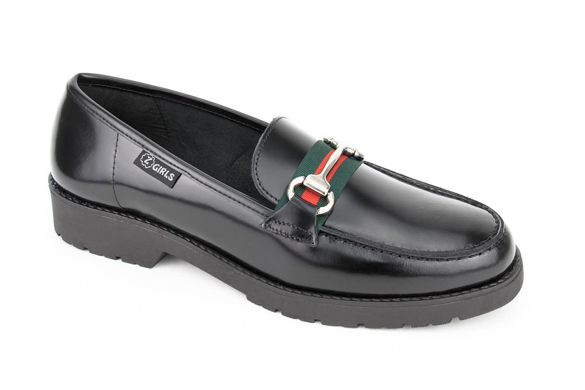 ZGIRLS Mocasin Yale 403 College Negro Zapato Castellano Adolescentes NIÑA Uniforme Escolar Resistentes Impermeables
