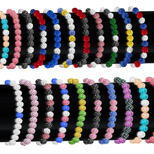 Baseball Chain Beaded Necklace, 16/18/20'' Ice Collection Diamond Bling Discoball Baseball Dirp4