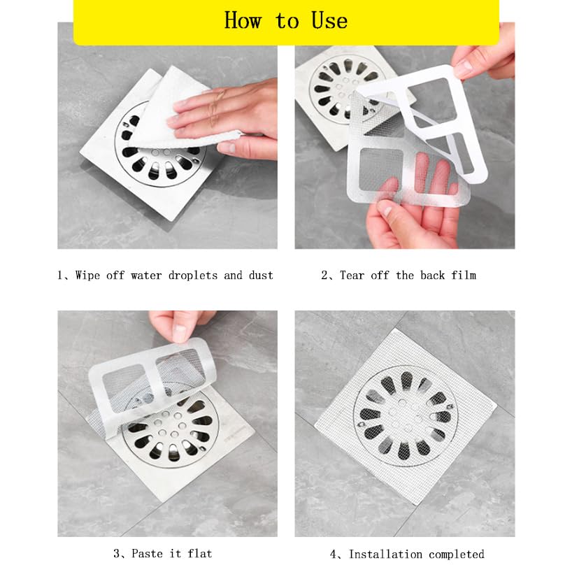 30 piezas colador desechable para drenaje de ducha 4"x4" miniatura 5
