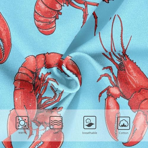 Wusikd Red Lobster Girls' Underwear Cotton Blue Girls Briefs Soft Toddler Underwear 2T3