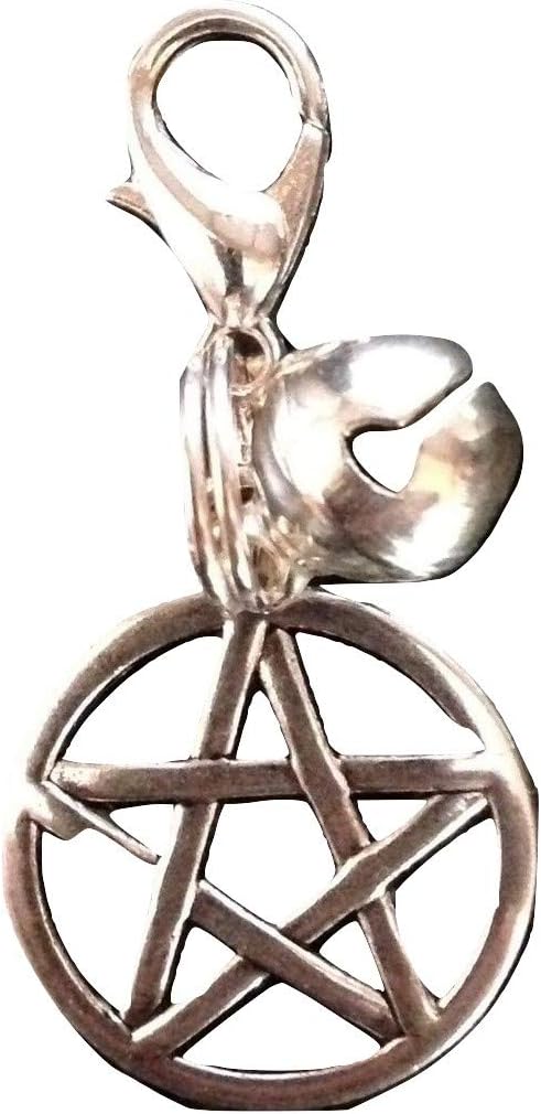 Royal SwanPagan/Wicca Pet Collar Pentagram Charm with Bell for Cat, Dog, Rabbit, Horse etc, Gift Bag