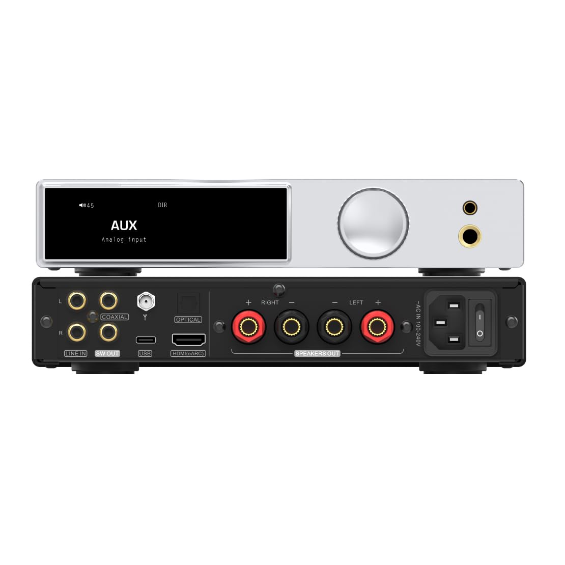 SMSL AO300Pro wzmacniacz mocy DAC wzmacniacz słuchawkowy 2.1CH 165Wx2 z MA5332MS IC MQA MQA-CD DAC CS43131 IC 4.4mm/6.35mm 768K/32Bit XMOS XU316 USB/BT5.3/Coax/Opt/RCA/HDMI (eARC) wejście Wzmacniacze