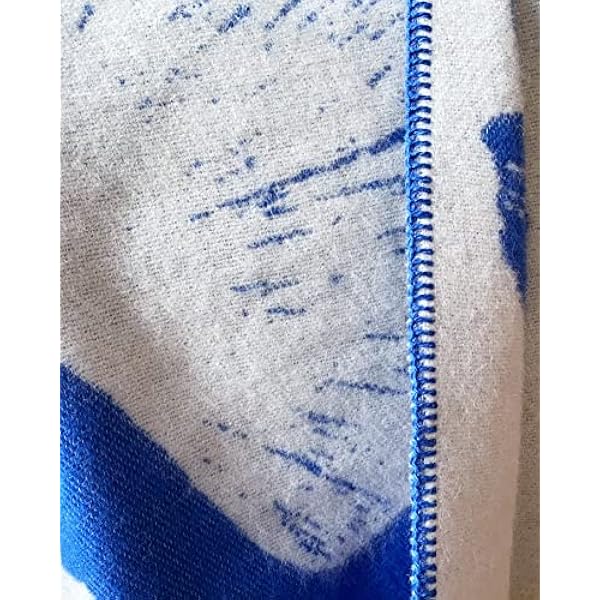 JOWOLLINA Coperta plaid in lana norvegese, 130 x 200 cm, colore: blu