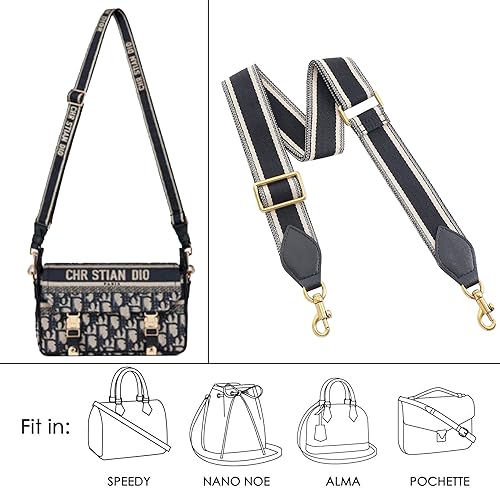 Image of Purse Strap Replacement Crossbody Handbag Stripe Wide Adjustable