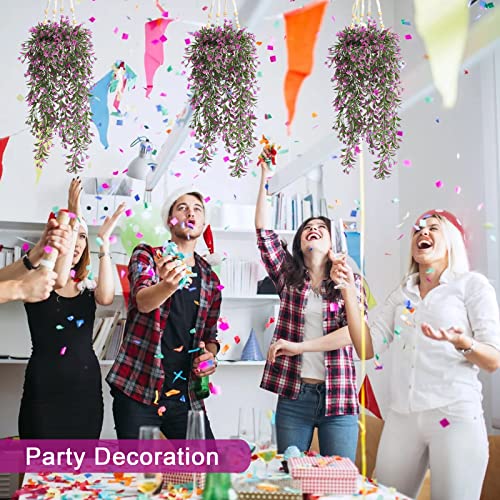 Gusgopo Fake Hanging Plant For Diy Shows Home Decor,Artificial Hanging Plants Artificial Decor Suitable For Office,Kitchen,Livingroom,Balcony,Bedroom,Hotel And Party Decoration-2Pcs-Rosered, Rose Red #TOP5