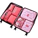 Ensemble de 7 Organisateurs de Voyage Cubes de Emballage Sac à Linge Bagages Sacs de Compression Vêtements Valises Sacs de Rangement