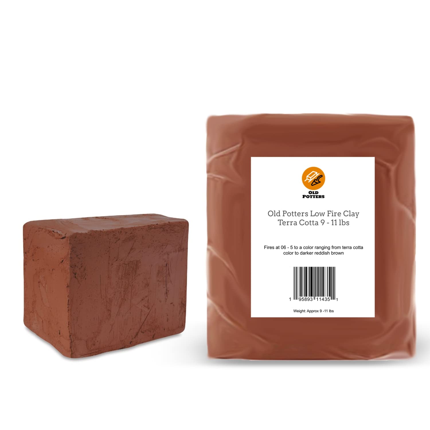 Old Potters Low Fire Pottery Clay (Cones 06-2) Art Modeling Clay, Ideal for Wheel Throwing and Hand Building, Pottery Clay for Sculpting, Beginners, and Advanced, 10 lbs Terra Cotta