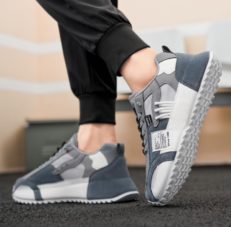 Comfortable and Stylish Platform Trainers for Outdoor Walking,Jogging,Camping,All Seasons Men's Lace Up Trainers2