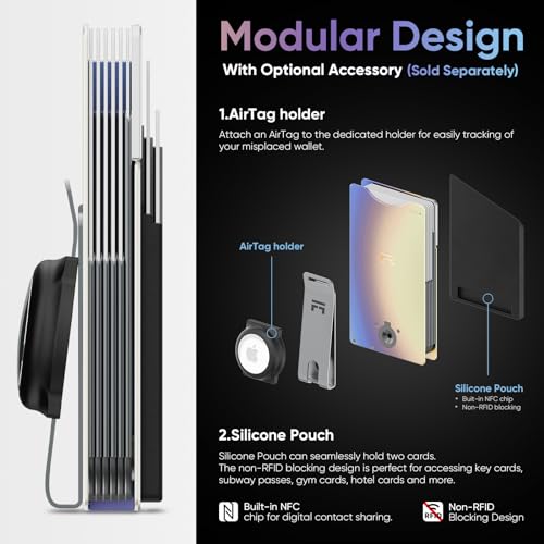 Shuffle Wallet for Men - Innovative Deck-of-Cards Opening Mechanism Wallet with RFID Blocking, Ultim Slim Modular Design to Holds 6 Cards, Sleek Money Clip & Titanium Men Wallet (Burnt Titanium)4