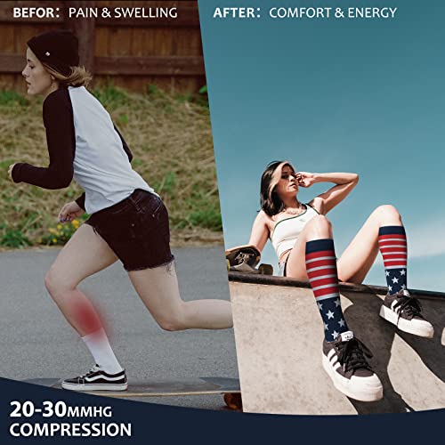 Image of fenglaoda Compression Socks for Women Men 3 Pairs Graduated Compression Support Circulation Socks for Nurses