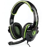 SADES SA708 Stereo Gaming Headset Heahphone for PC with Volume-Control Microphone(Green)