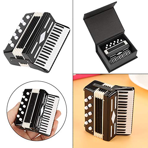 Mini-Akkordeon, Acordeon-Akkordeon mit Aufbewahrungsbox aus Kunststoff und Metall für Heimdekoration