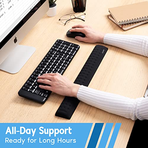 I-Rocks Memory Foam Keyboard Wrist Rest - Pain-Reducing Wrist Rest For Computer Keyboard - Non-Slip Rubber Base Wrist Rest - Cooling Keyboard Pad For Long Hours Of Work, Studying, Gaming #TOP2