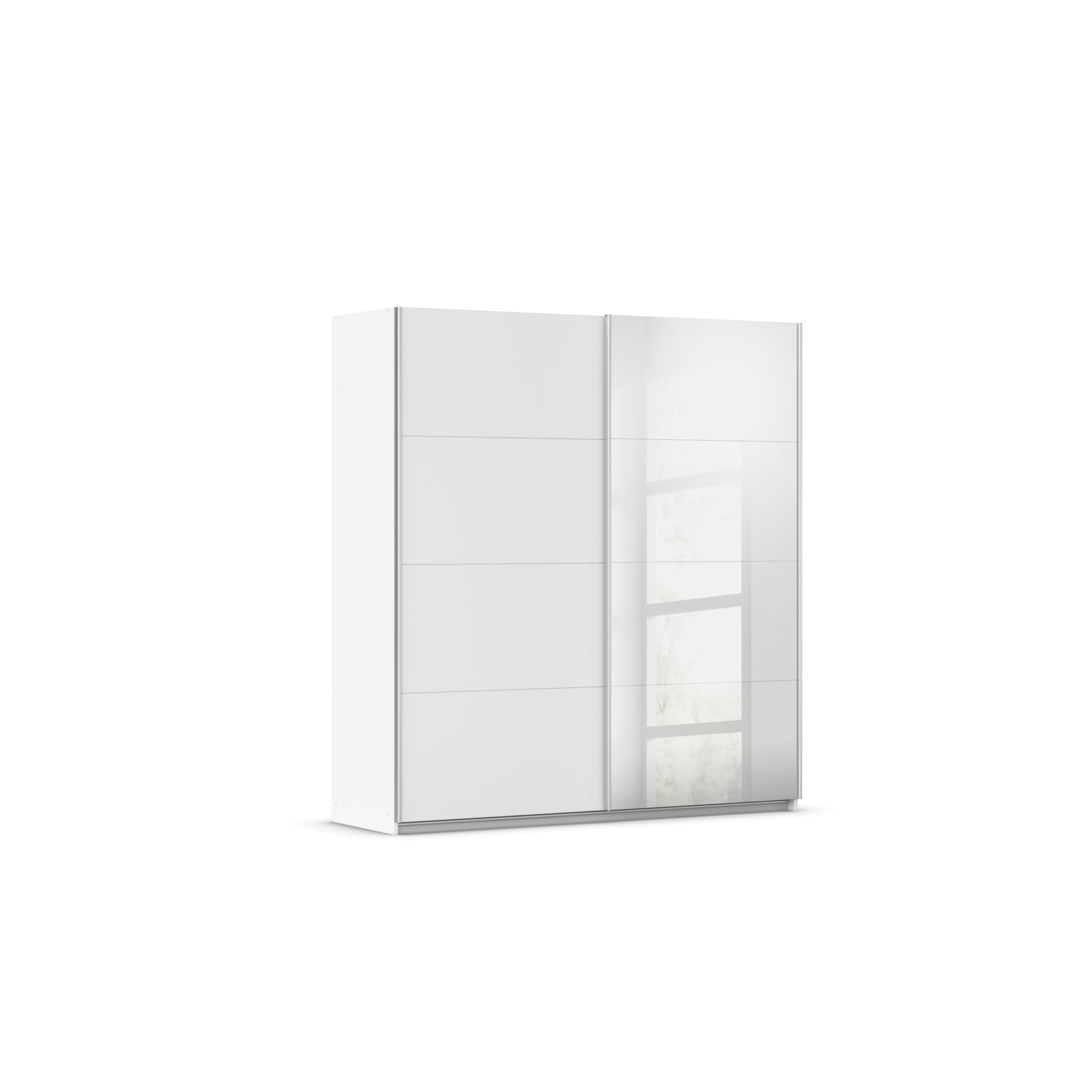 Rauch Möbel Subito Armadio a 2 Ante con 2 Ripiani e 2 aste Appendiabiti, Legno, Bianco, 181 x 197 x 61 cm