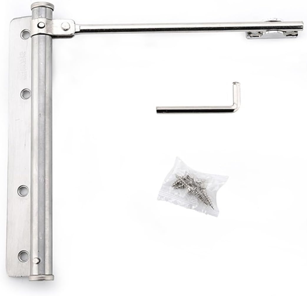 Automatic Door Closers,Door Closer Stainless Steel Automatic Door Spring Silver Tone Strength for Home Office Door Fire Rated Gate 40KG Adjustable Door Closer Door Opener