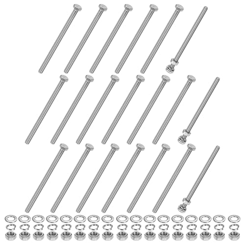 M METERXITY 20-Pack Hex Head Screw Bolt with Nuts Flat &amp; Lock Washers M6x100mm Stainless Steel Bolts and Nuts Kit Fully Threaded Metric Bolt Assortment for Equipment/Machinery