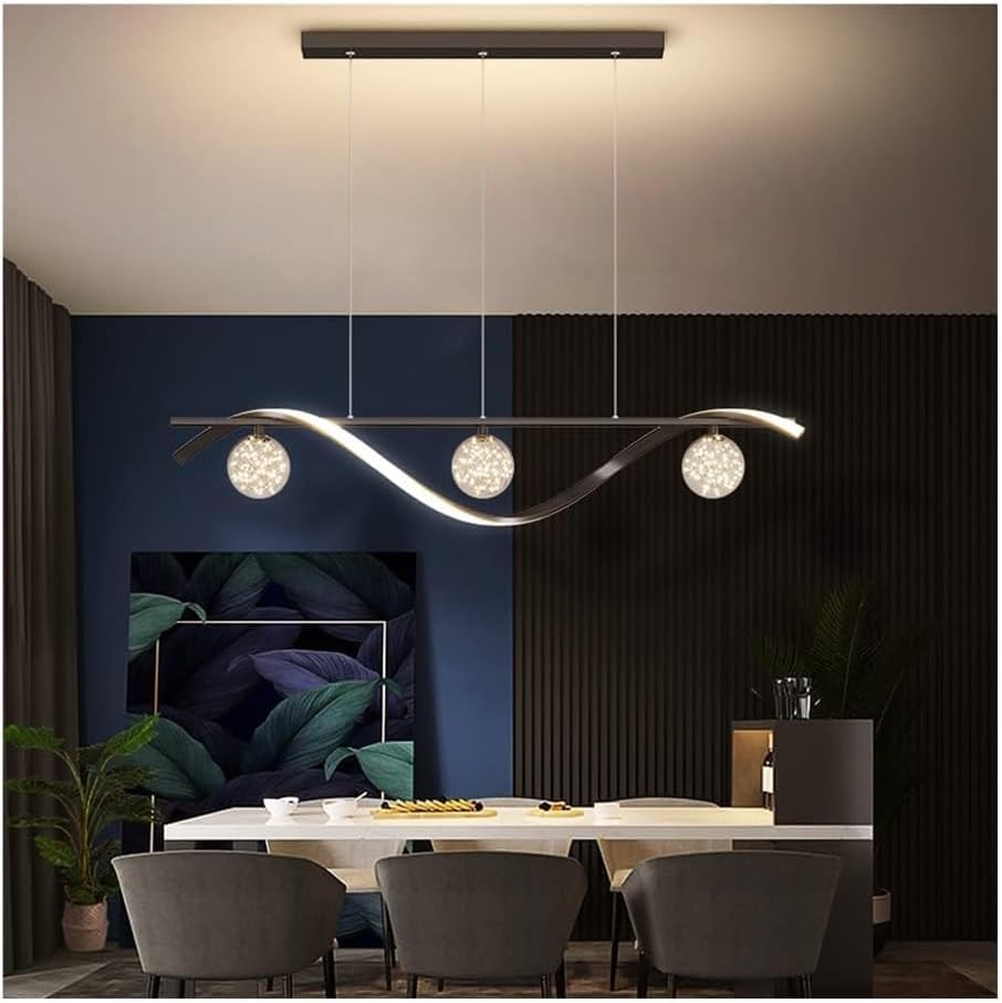 Lustre LED géométrique suspension linéaire luminaire moderne salle à manger bureau