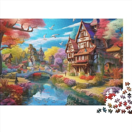 Puzzle 1000 pièces cityscape architecture bois 3D grand format 75x50cm