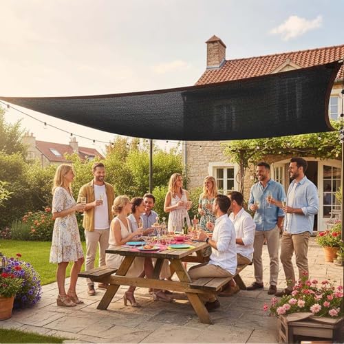 Voiles d'ombrage respirantes en HDPE durable avec oeillets renforcés