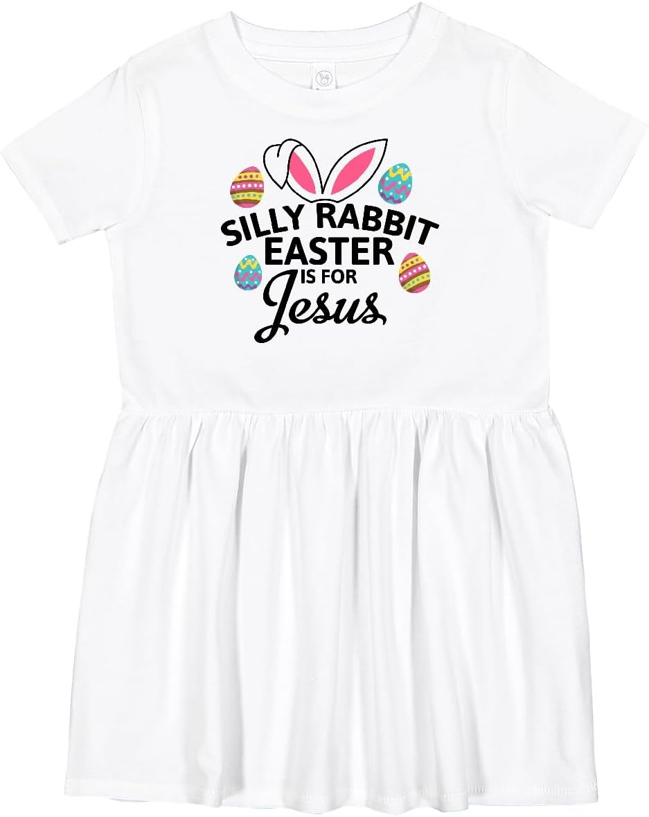inktastic Silly Rabbit Easter is for Jesus with Bunny Head and Toddler Dress