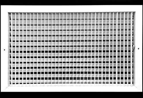 24 X 14 Adjustable AIR Supply Diffuser - HVAC Vent Cover Sidewall or Ceiling - Grille Register - High Airflow - White [Outer Dimensions: 25.75w X 15.75h]
