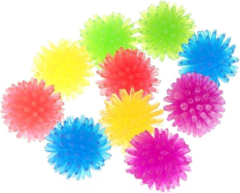 10Pcs Colorful Cute Funny Cat Toys Arbutus Ball Stretch Plush Ball Cat Toys Balls Creative Colorful Interactive Soft Spiky Cat Chew at Toy Balls 3