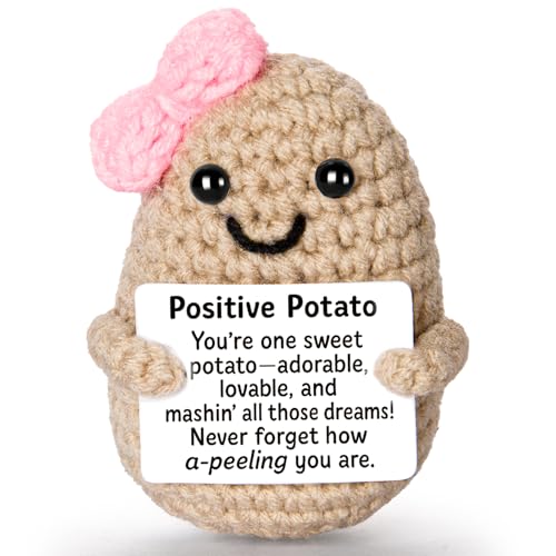 Emotional Support Crochet, Positive Crochet Sweet Potato, Encouragement Gifts for Women Men Birthday Christmas Self Care Friends Coworkers Relaxation